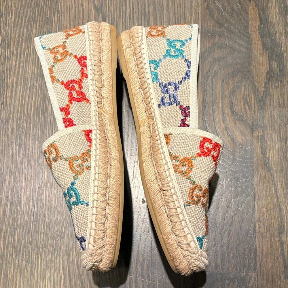 Gucci l’aveugle par amour Beige and Multicolor rainbow 39  Espadrilles Spain 9 - Picture 3 of 12